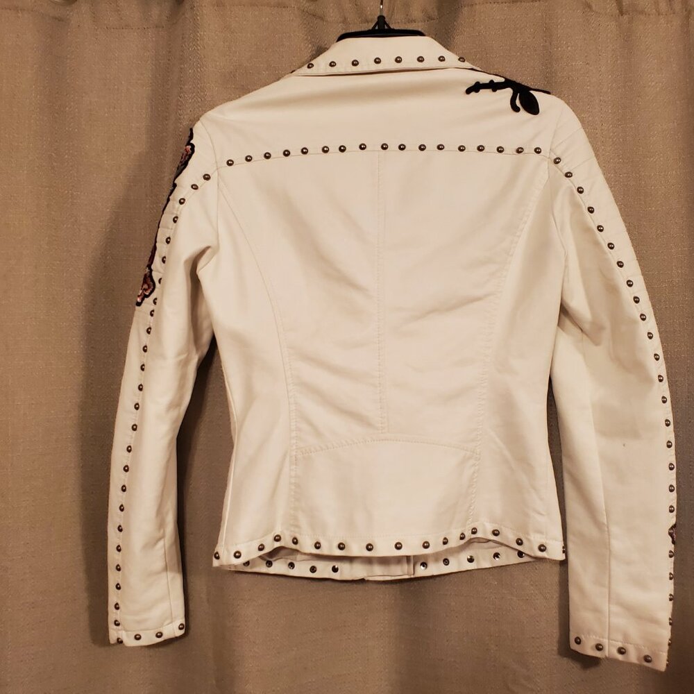 Faux white leather jacket - Picture 3 of 4